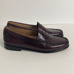 Bass Weejuns Womens 10 Burgundy Penny Loafers Classic Preppy Nautical 80s 90s